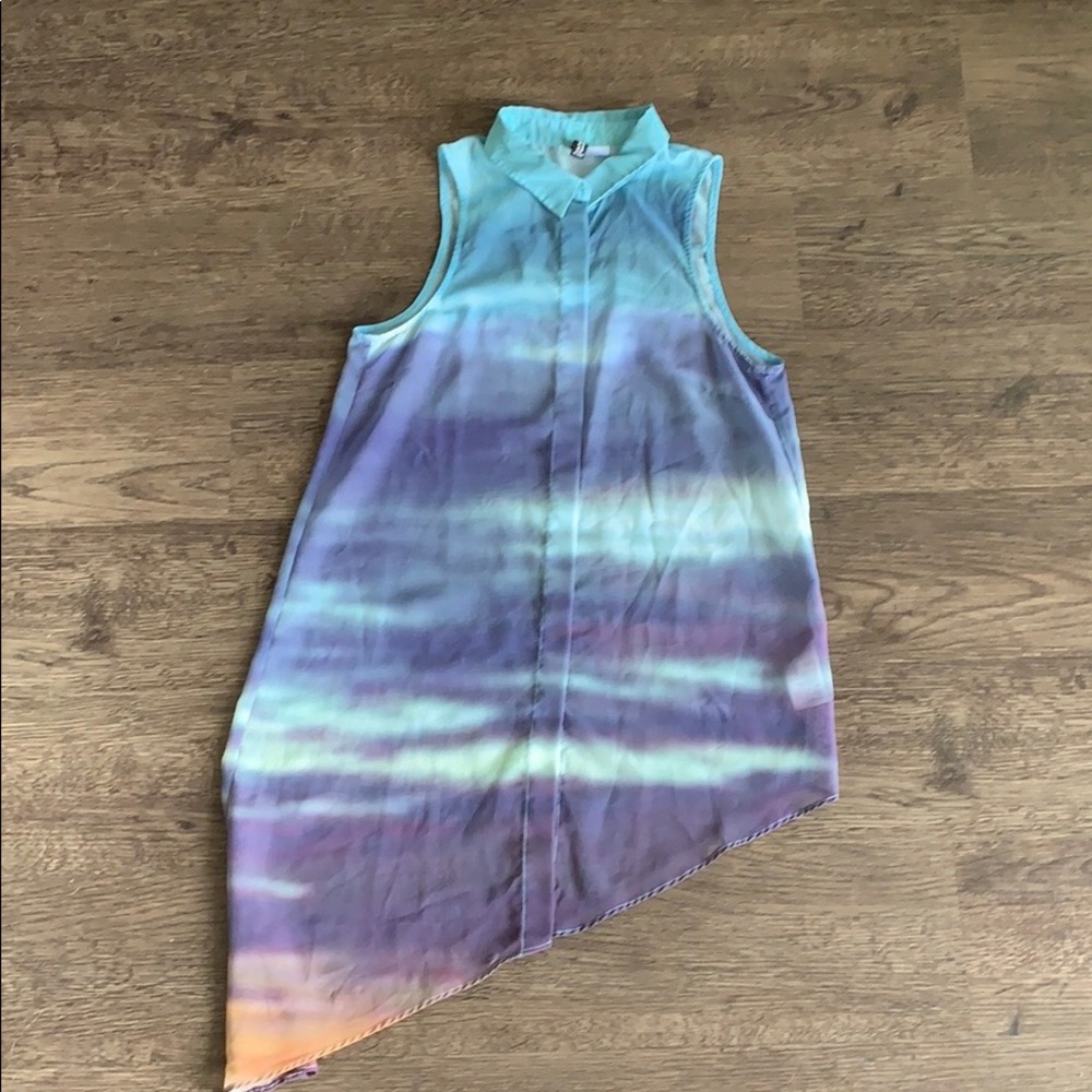 H&M Sleeveless asymmetric collared tunic top